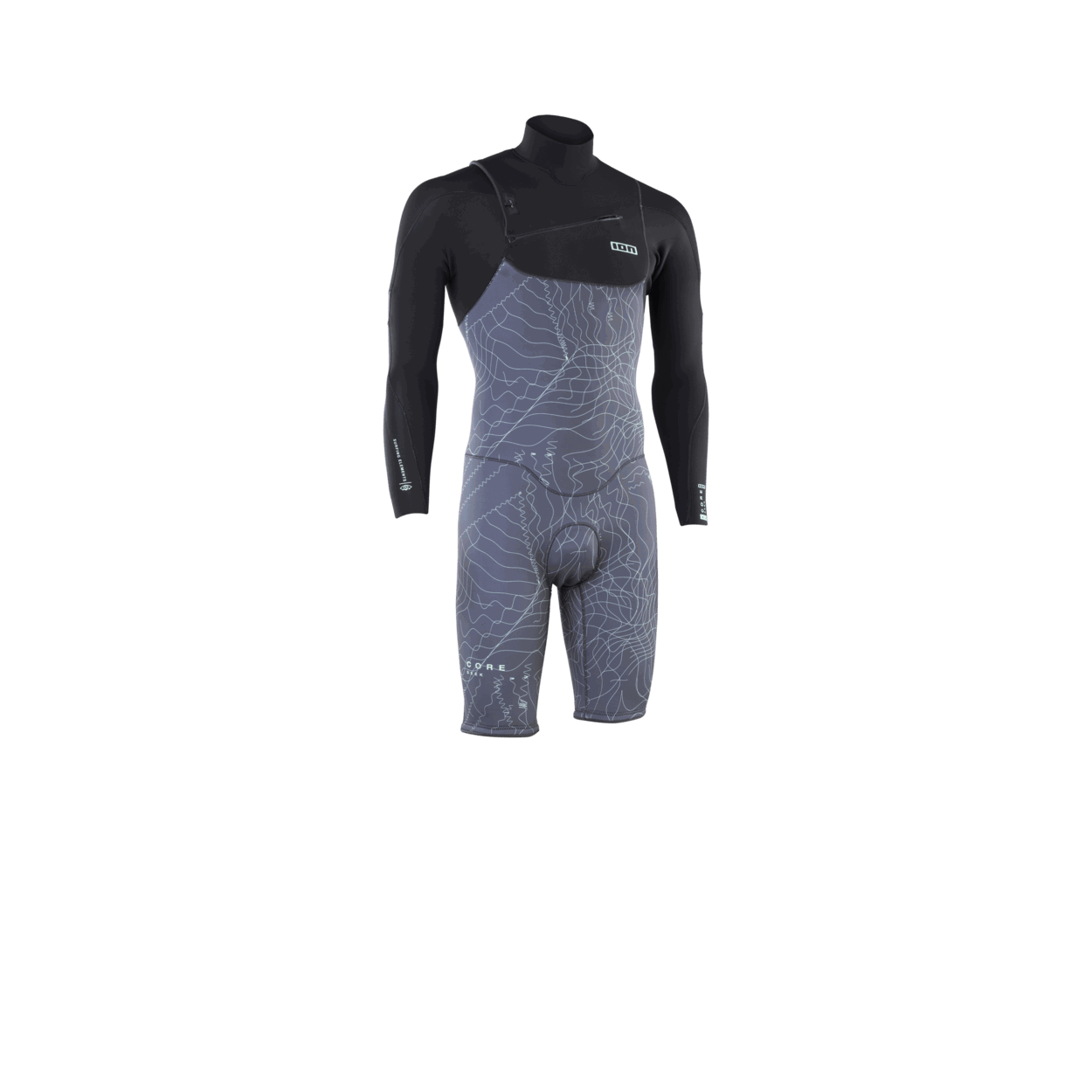 ION Seek Core 3/2 Shorty LS Front Zip Mens Wetsuit - Wetsuits | H2O Sports