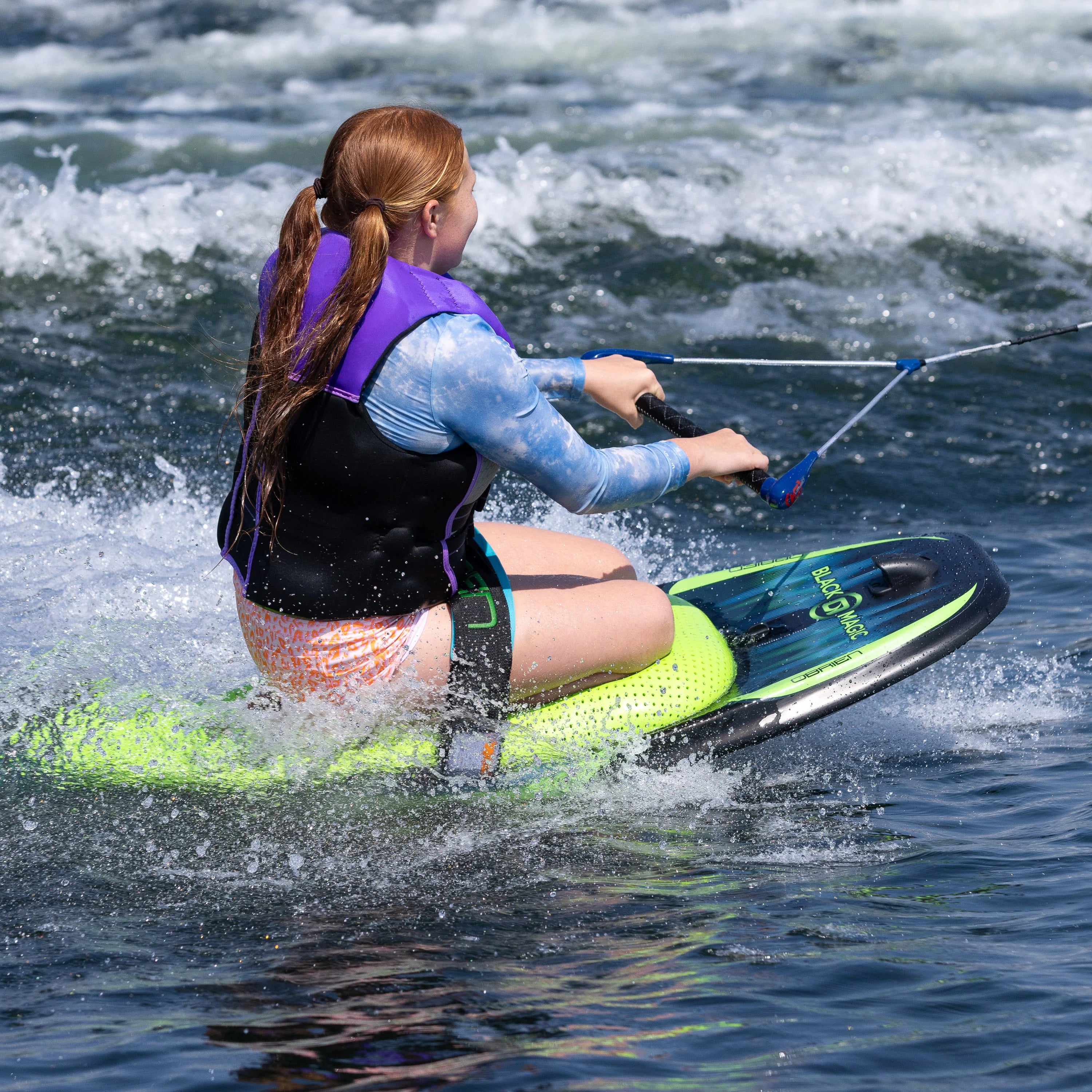 Tavola Kneeboard OBrien Freeboard 2023 - Blu/Giallo, Per Wakeboard E Posizioni Multiple - Foto 4