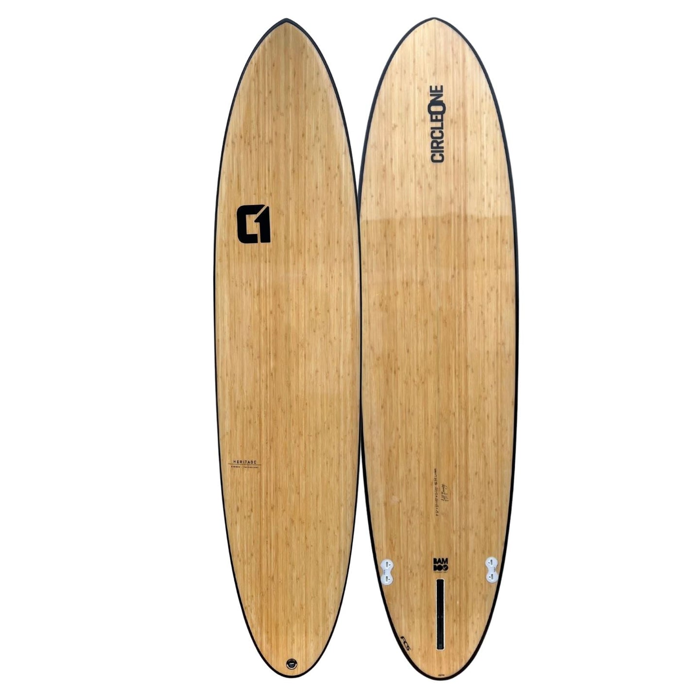 7'6 Bamboo Mini Mal Surfboard