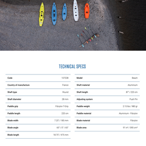 Kayak Beach Alu 4 Pcs Paddle